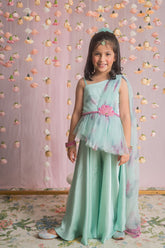 Print peplum lotus set